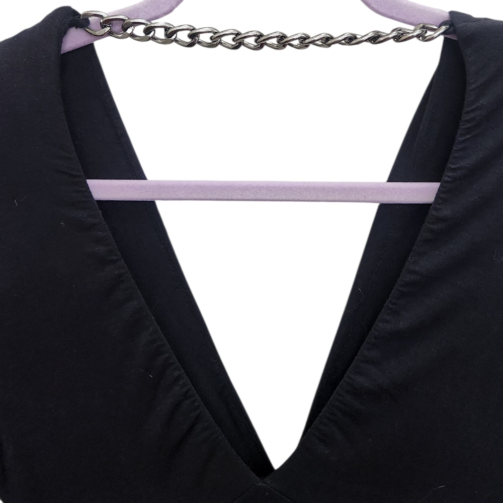 NWT Sky Black/Gray Ombre Top w/Chain Detail Sz Sm - Picture 6 of 7